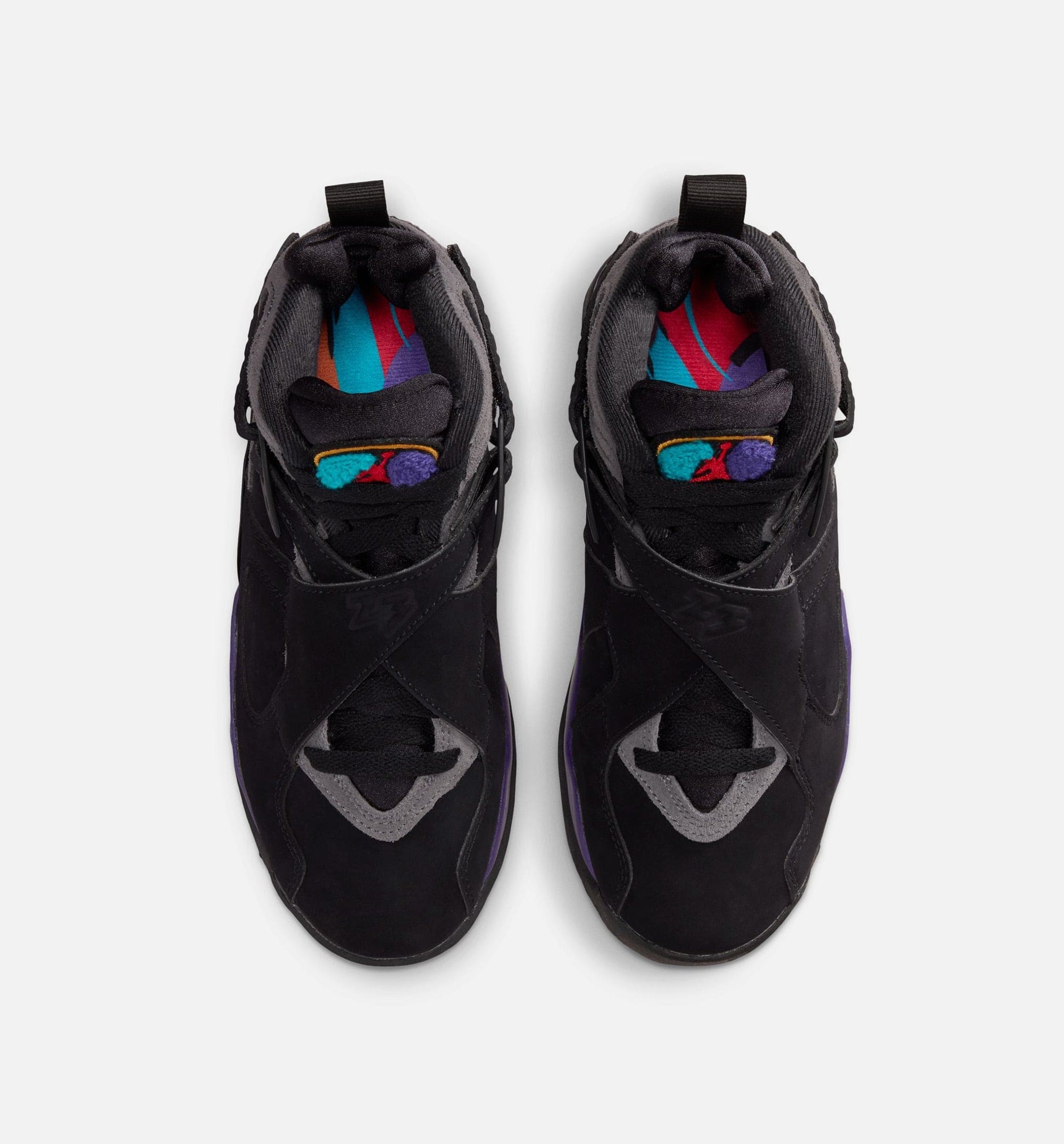 Air Jordan 8 Retro Aqua Grade School Lifestyle Shoe - Black/Multi Color/Bright Concord/Multi Color