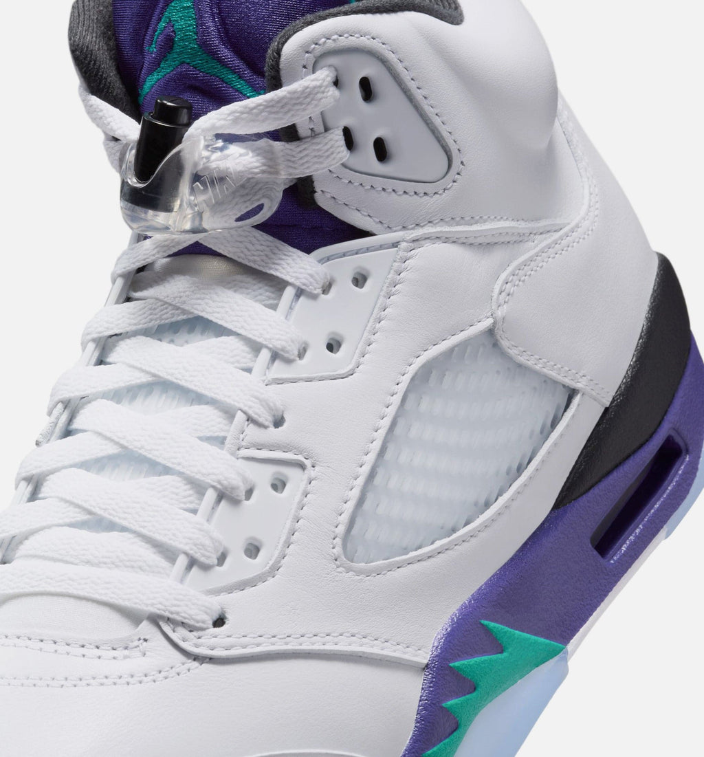 Air Jordan 5 Retro Grape Mens Lifestyle Shoe - White/New Emerald/Grape Ice/Black