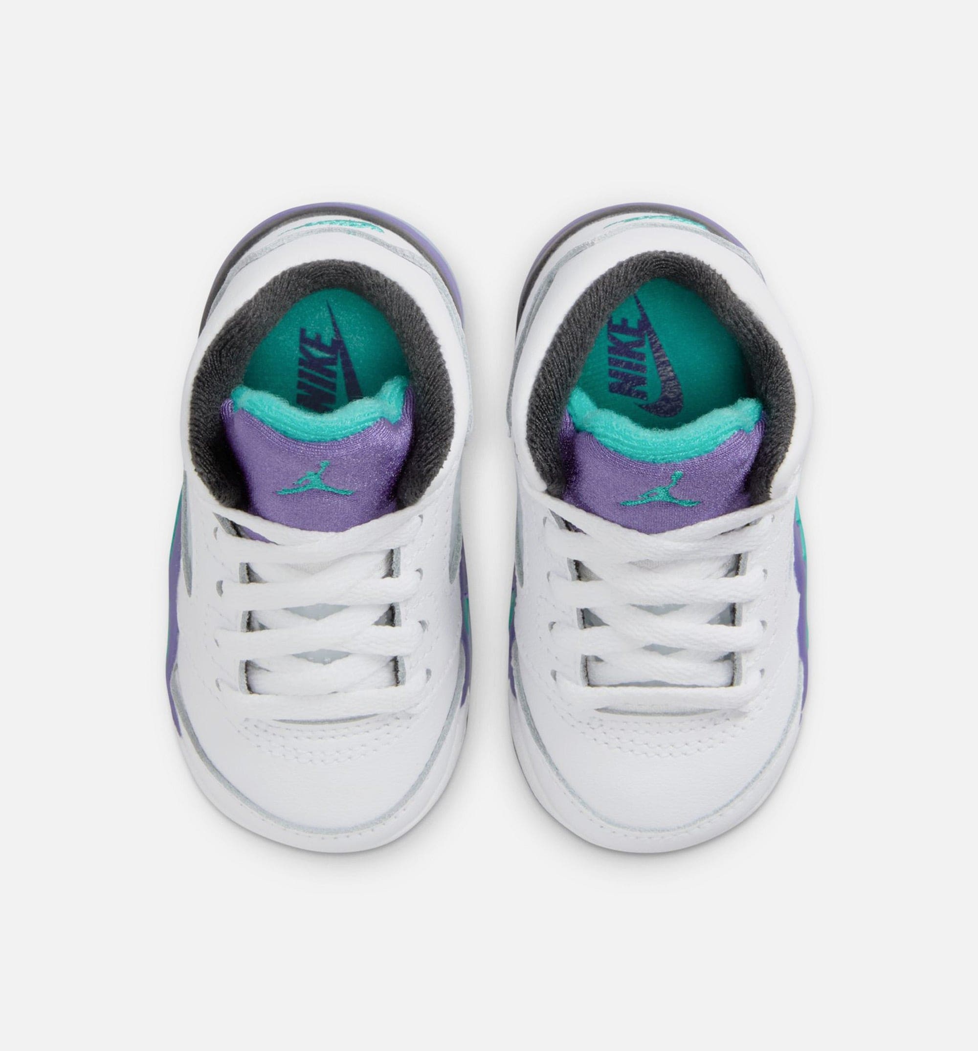 Air Jordan 5 Retro Grape Infant Toddler Lifestyle Shoe - White/New Emerald/Grape Ice/Black